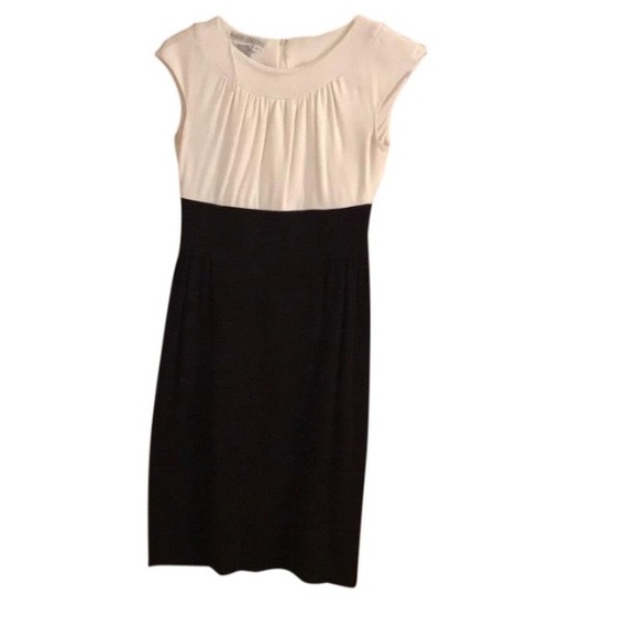 Maggy London colorblock black/white midi dress